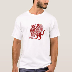 Red griffin - Mediaeval design T-Shirt