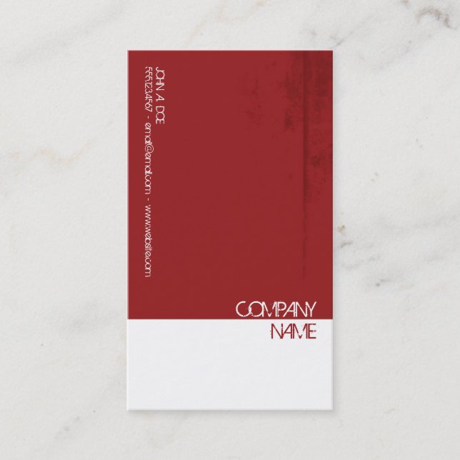 Red Grunge Business Card (Front)