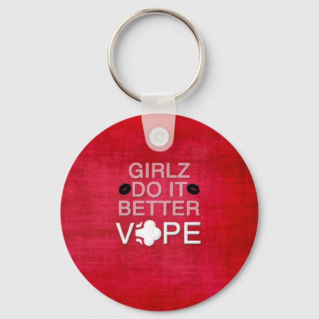 Red Grunge Girly Vape Key Ring (Front)
