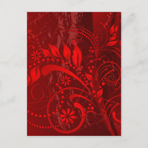 red grunge postcard