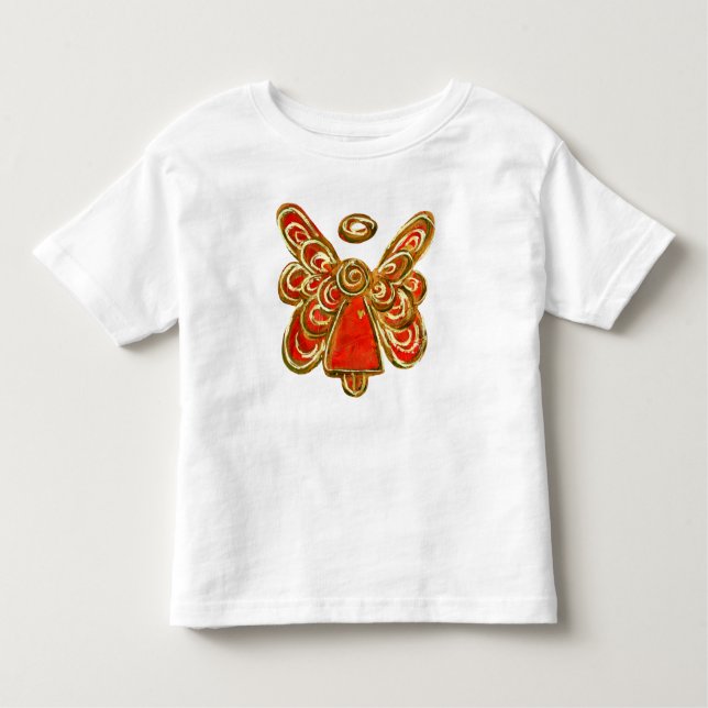 Red Guardian Angel Custom Holiday Art Shirt (Front)