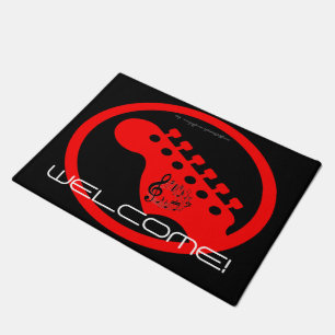 "Red Guitar" Doormat