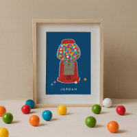 Red Gumball Machine Candy Bubble Gum Personalised
