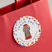 Red Gumball Machine Candy Bubble Gum Thank You 