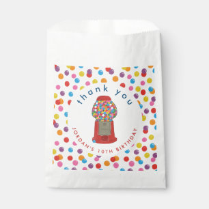 Red Gumball Machine Candy Bubble Gum Thank You Favour Bags