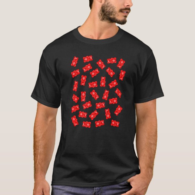 Red Gummy Bear Candy Mix T-Shirt (Front)