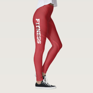 Red Gym Yoga Workout Leggings