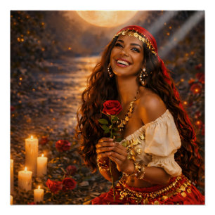 red gypsy poster (glossy) gitana art