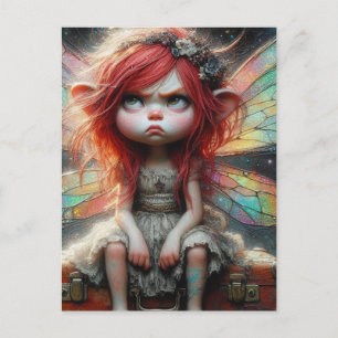 Red Hair Attitude Fairy Postcard