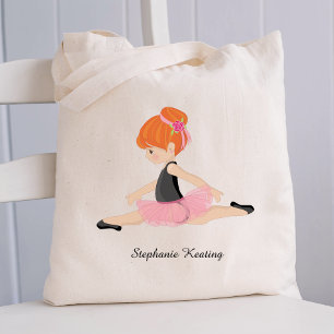 Red Hair Ballerina Personalised Tote Bag