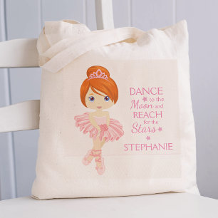 Red Hair Ballerina Tote Bag