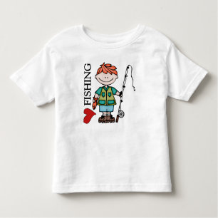 Red Hair Boy I Love Fishing Toddler T-Shirt