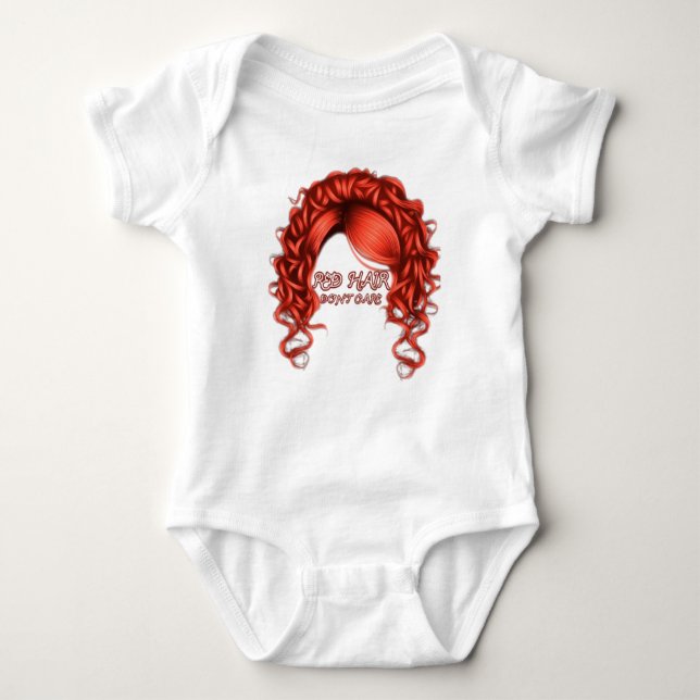 Red Hair, Don't Care Baby Bodysuit One Piece Girl (Front)