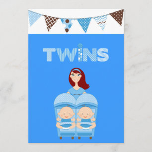 Red Hair  Double the Trouble Twin Boys Invitation