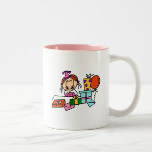 Red Hair Girl With Birthday Gifts T-shirts Two-Tone Coffee Mug
