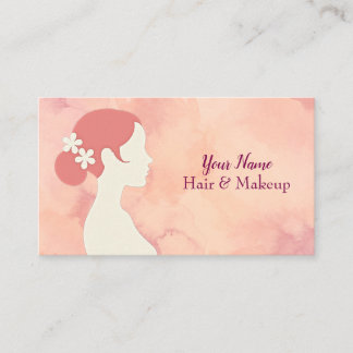 Red Hair Lady In Bun Business Card