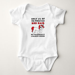 Red Hair Majestic Unicorn Baby One Piece Bodysuit