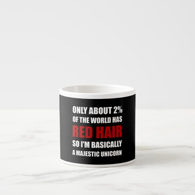 Red Hair Majestic Unicorn Espresso Cup (Front)
