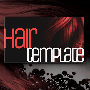Red Hair Modern Neon Bright Colours Hairdresser  Business Card