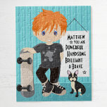 Red Hair Powerful and Brave Boy Jigsaw Puzzle<br><div class="desc">Personalised Multicultural Puzzle with positive affirming message for children. Please check out more of my personalised gifts.</div>