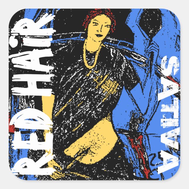 RED HAIR SATIVA SQUARE STICKER (Front)