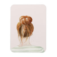 Red Hair Top Knot Bun