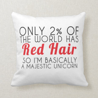 Red Hair Unicorn Pillow