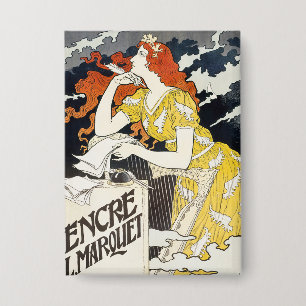 Red Hair Woman Yellow Dress Classic Art Nouveau