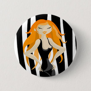 red-haired 6 cm round badge