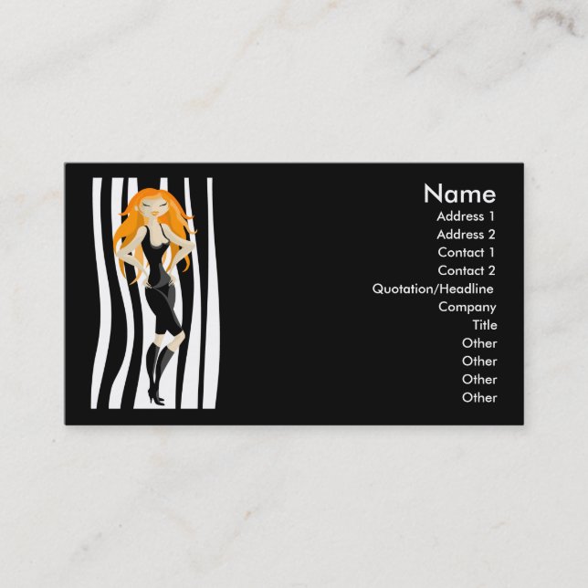 red-haired business card (Front)