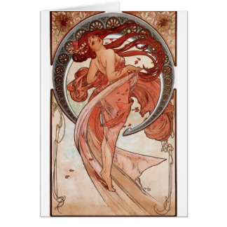 Red Haired Dancing Girl - Mucha