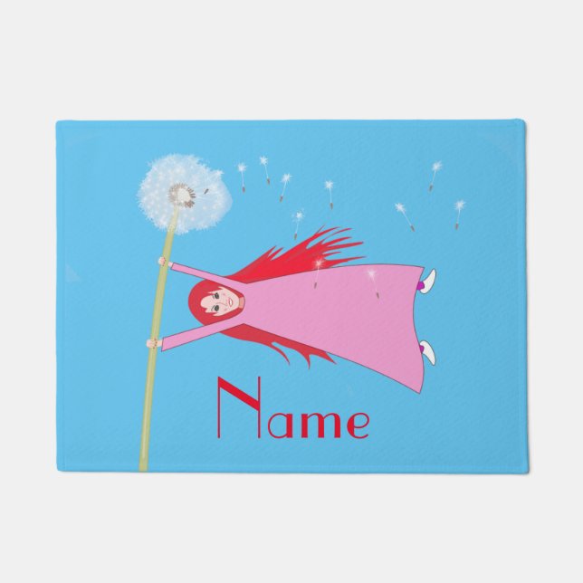 Red-haired Dandelion Girl Thunder_Cove Doormat (Front)