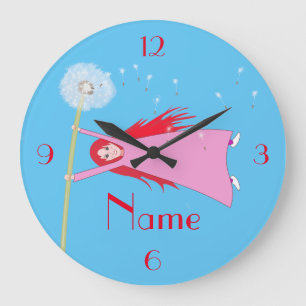 Red-haired Dandelion Girl Thunder_Cove Large Clock