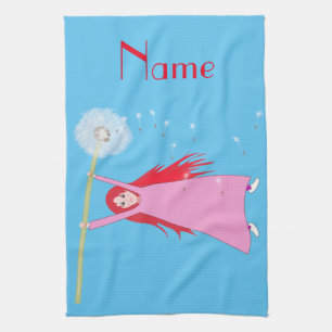 Red-haired Dandelion Girl Thunder_Cove  Tea Towel