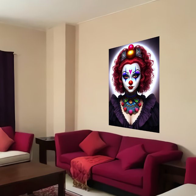 Red haired Female Clown | AI Art Poster (Creator Uploaded)