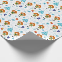 Red Haired Irish Dancer Winter Pattern Christmas