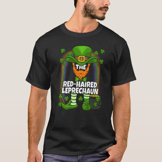 Red Haired Leprechaun Family Matching St Patricks  T-Shirt (Front)