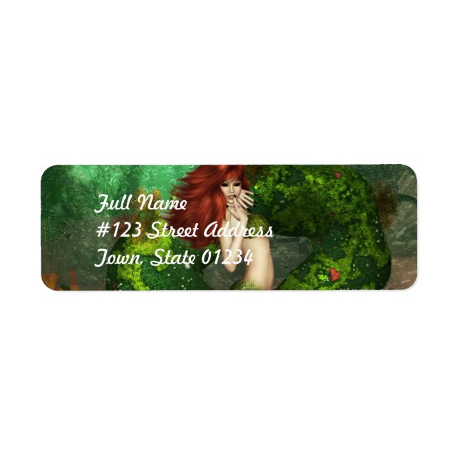Red Haired Mermaid Mailing Labels (Front)