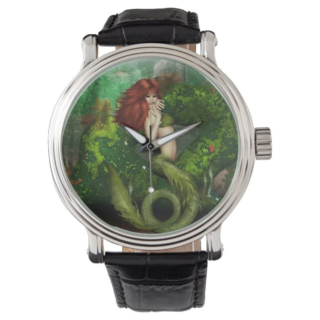 Red Haired Mermaid Watch (Front)