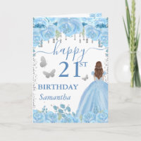 Red Haired Princess Blue Dress Birthday