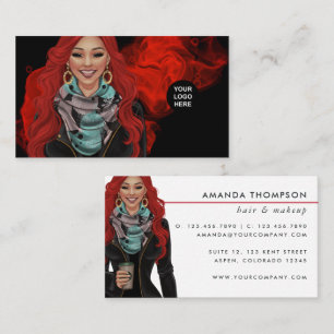 Red Haired Woman Business Card