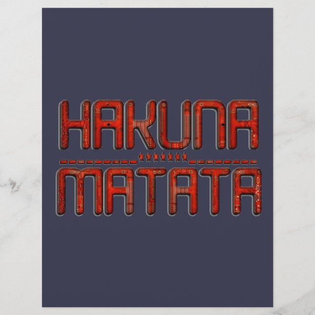   Red Hakuna Matata 3D Techno Star Design (Front)