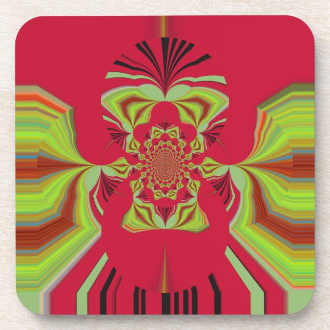 Red Hakuna Matata pattern Coaster (Front)