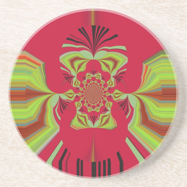 Red Hakuna Matata pattern Coaster (Front)
