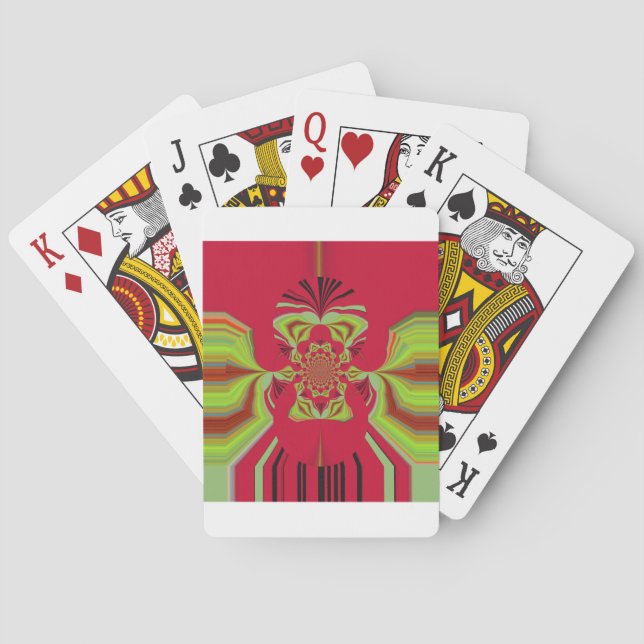 Red Hakuna Matata pattern Playing Cards (Back)