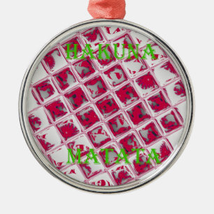 Red Hakuna Matata Style Metal Tree Decoration