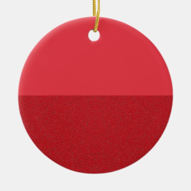 Red Half Matte Half Textured Custom Ornament (Front)