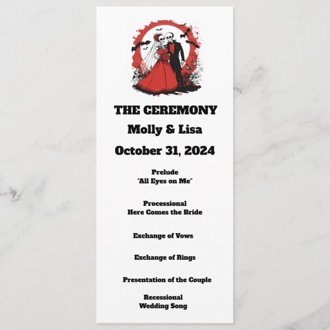 Red Halloween Program Programme (Front)