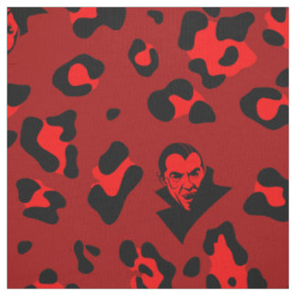 red halloween vampire leopard print goth fabric