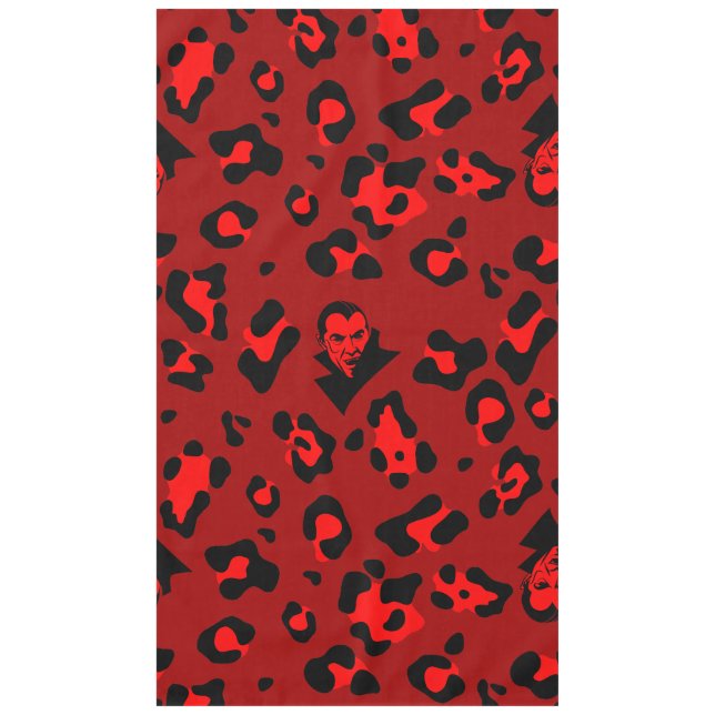 red halloween vampire leopard print goth tablecloth (Front)